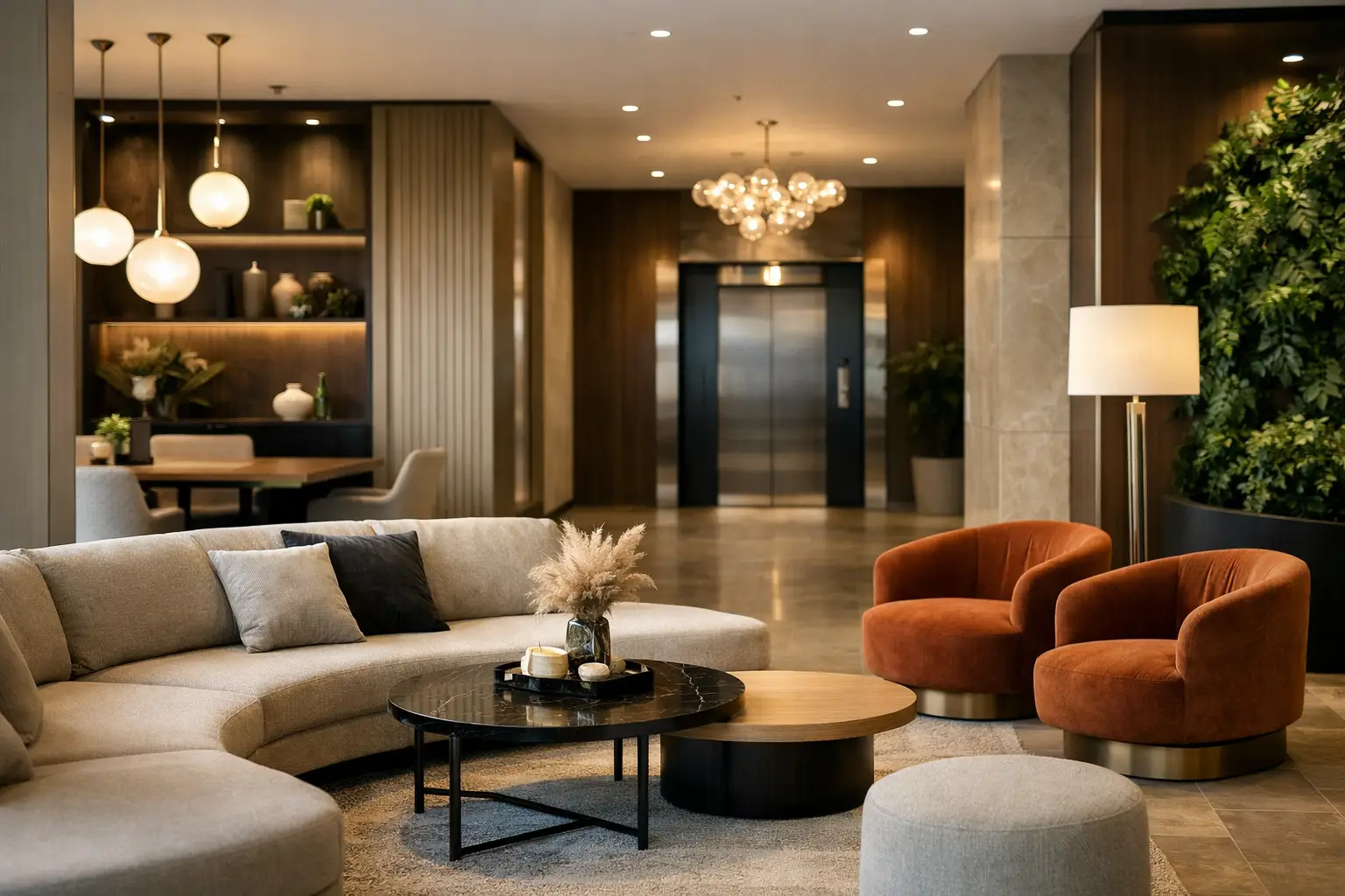 Wnętrza części wspólnych apartamentowca